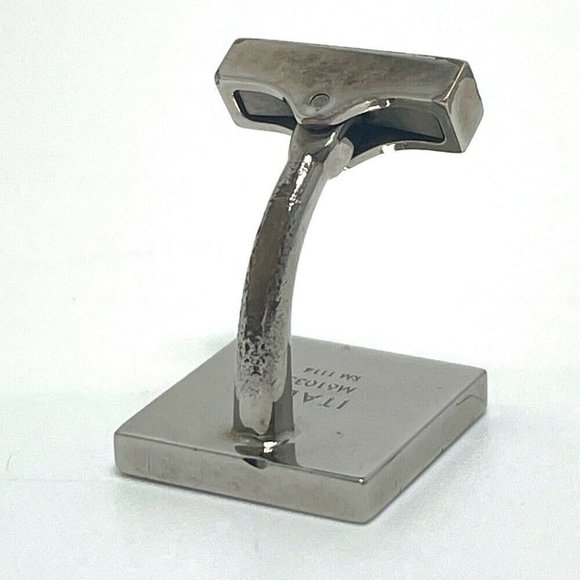 Authentic LOUIS VUITTON Damier 4 Boutong de Manchette Cufflinks cuffs Silver - Picture 6 of 6